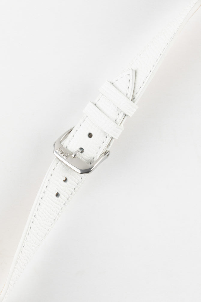 RIOS1931 FRENCH Leather Watch Strap in WHITE