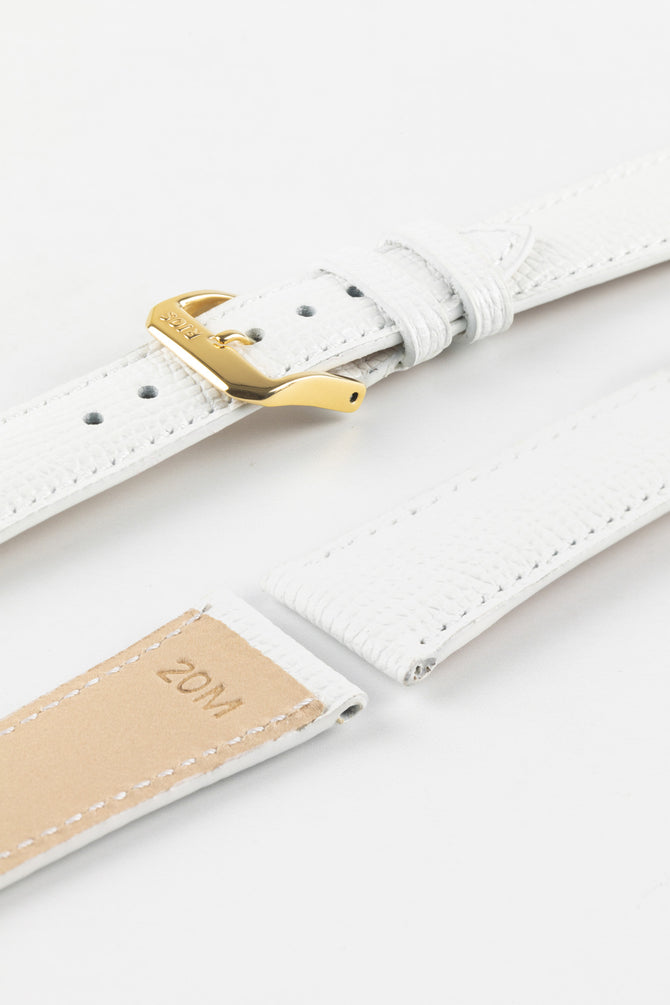 RIOS1931 FRENCH Leather Watch Strap in WHITE