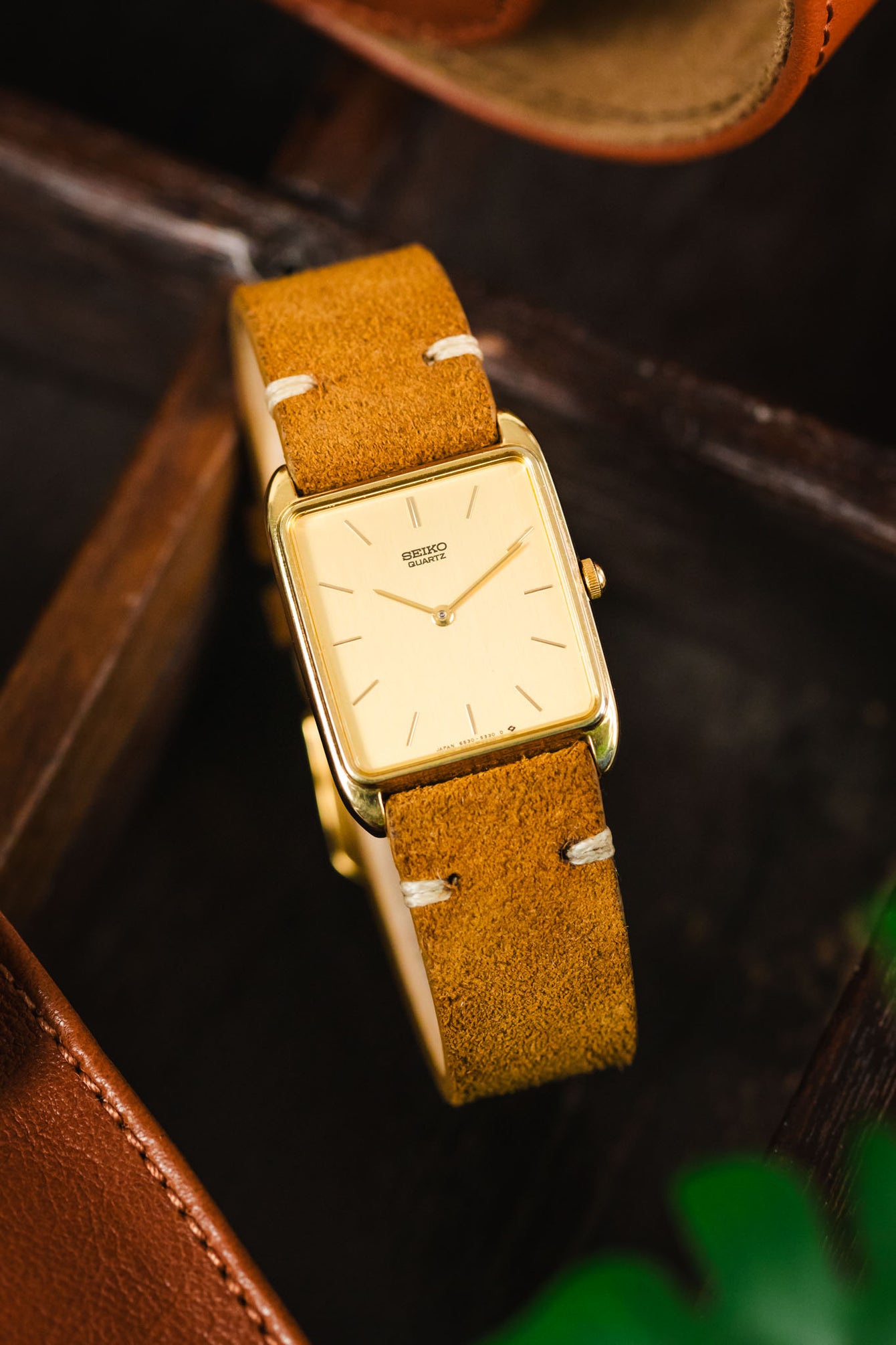 RIOS1931 HUDSON Genuine Suede Leather Watch Strap in COGNAC