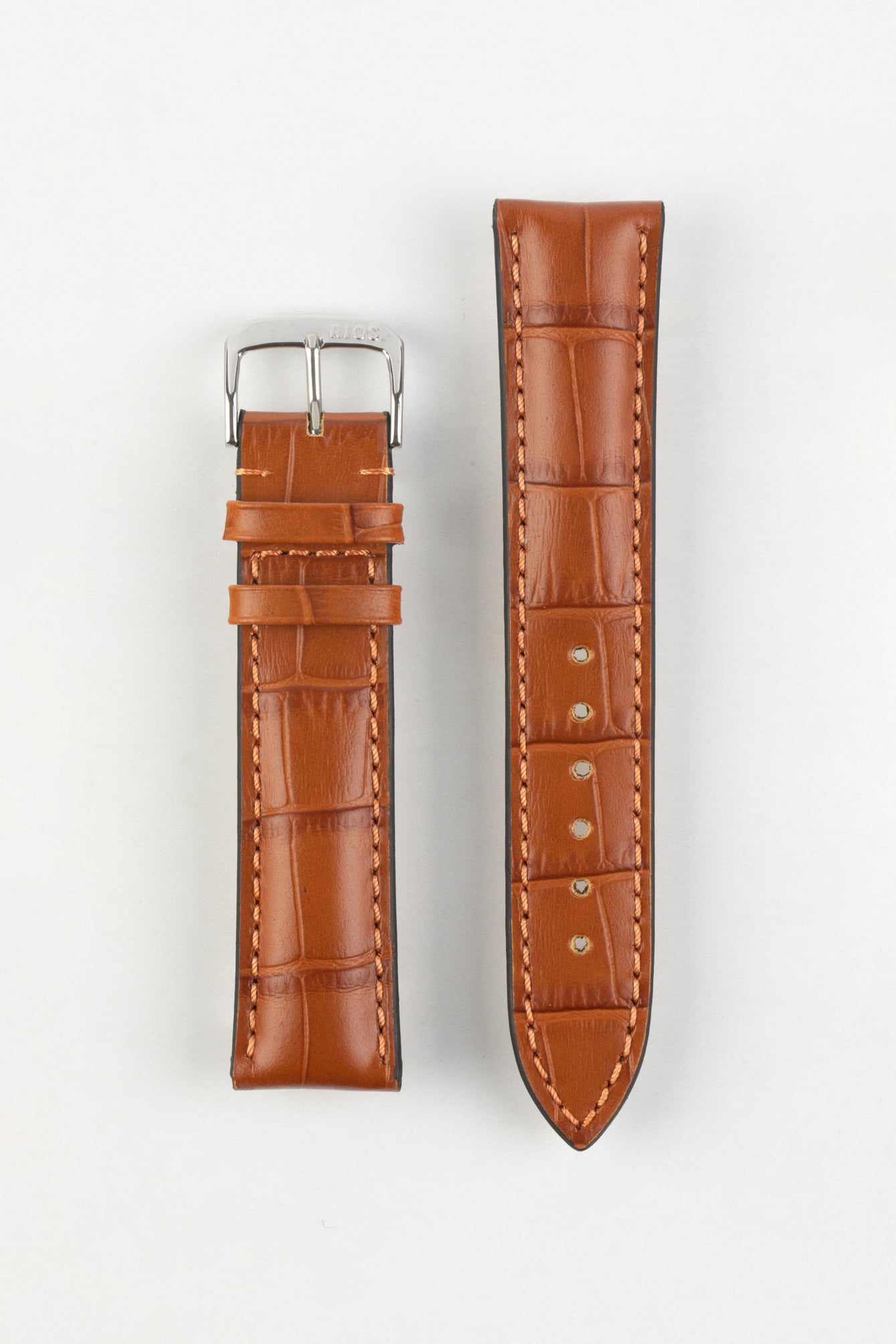 RIOS1931 LOUISIANA Alligator-Embossed Leather Watch Strap in COGNAC