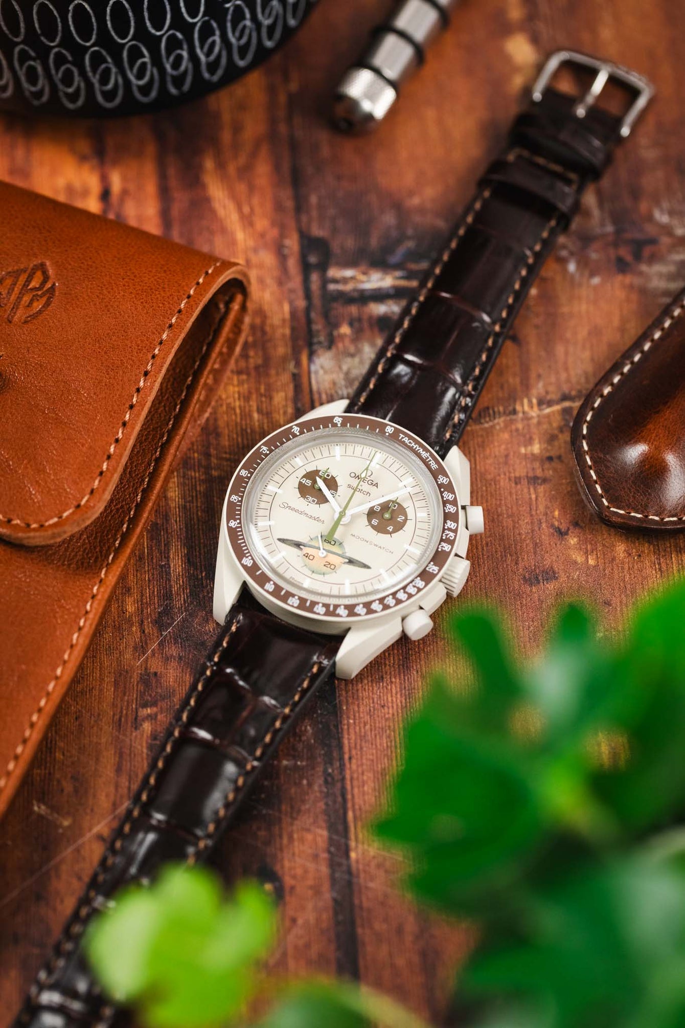 RIOS1931 LOUISIANA Alligator-Embossed Leather Watch Strap in MOCHA