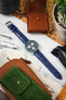 RIOS1931 LOUISIANA Alligator-Embossed Leather Watch Strap in NAVY BLUE