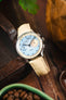 RIOS1931 LOUISIANA Alligator-Embossed Leather Watch Strap in SAND