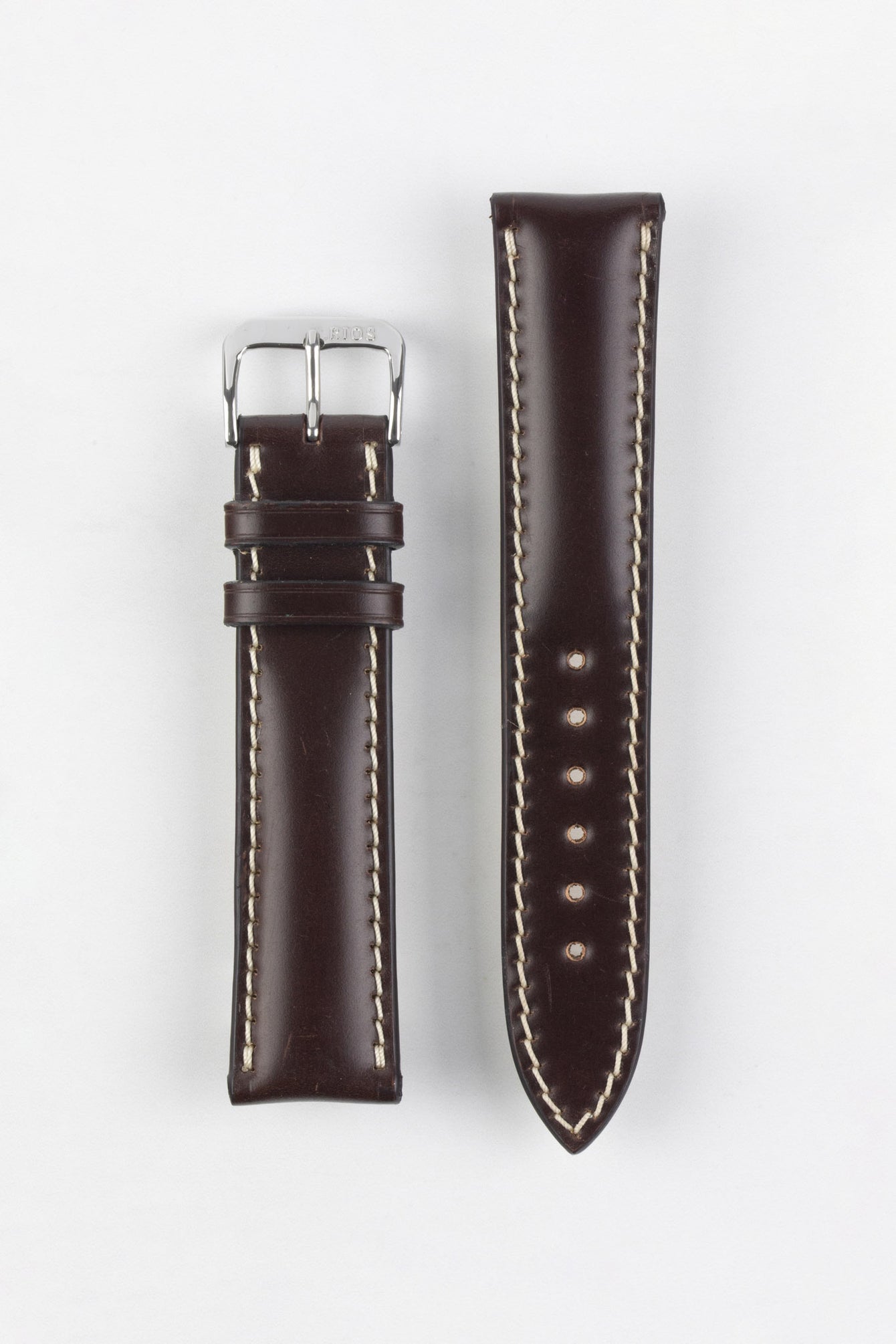 RIOS1931 NEW YORK Shell Cordovan Leather Watch Strap in MOCHA