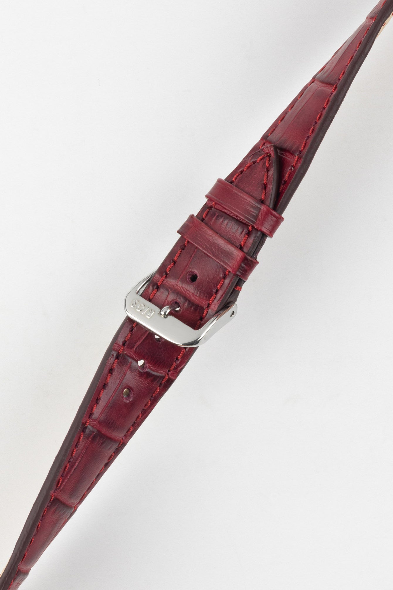 RIOS1931 ORLANDO Alligator-Embossed Leather Watch Strap in BURGUNDY