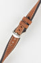 RIOS1931 OXFORD Flat-Padded Vintage Leather Watch Strap in COGNAC