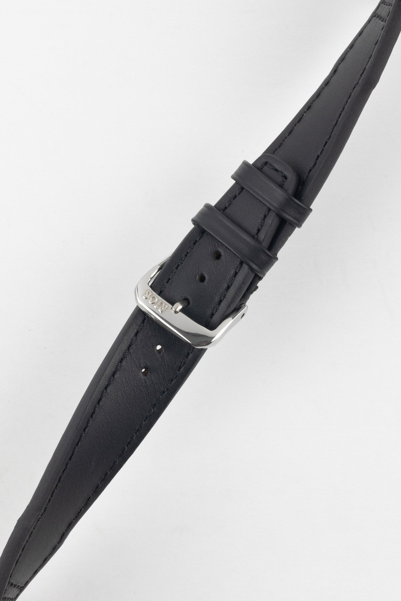 RIOS1931 SCIROCCO Genuine Calfskin Leather Watch Strap in Black