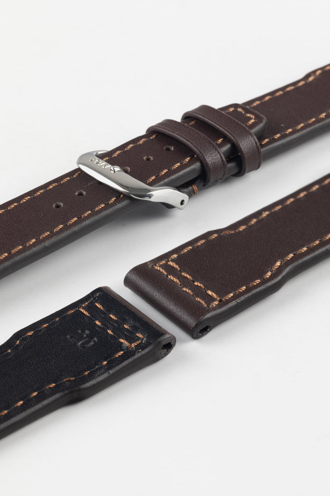 RIOS1931 SCIROCCO Genuine Calfskin Leather Watch Strap in Mocha