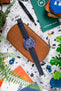 RIOS1931 TEXAS Genuine Buffalo Leather Watch Strap in OCEAN BLUE