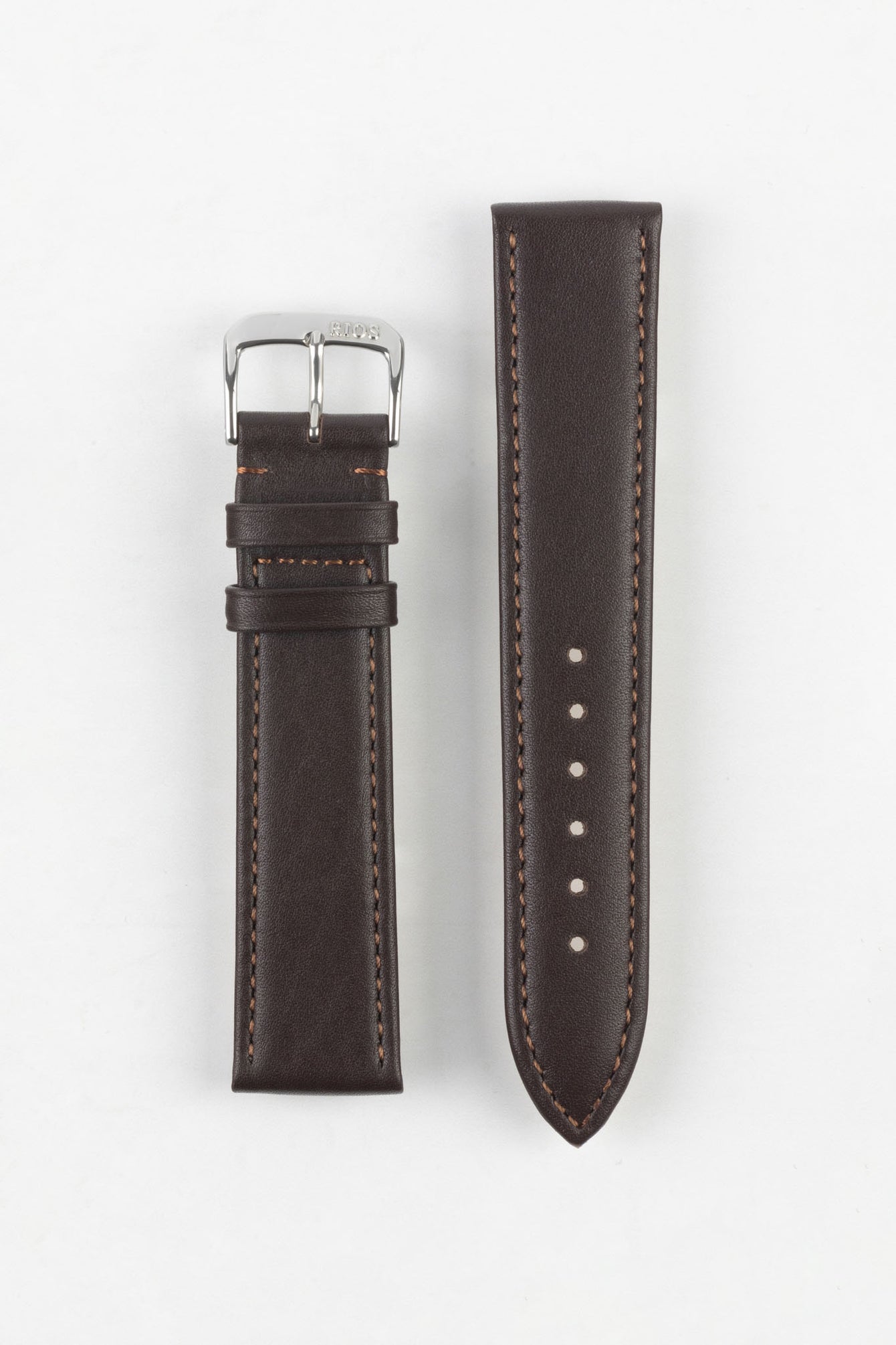 RIOS1931 TOSCANA Square-Padded Calfskin Leather Watch Strap in MOCHA