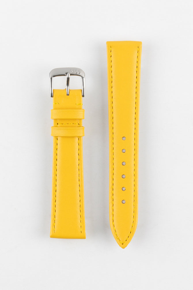 RIOS1931 TOSCANA Square-Padded Calfskin Leather Watch Strap in YELLOW