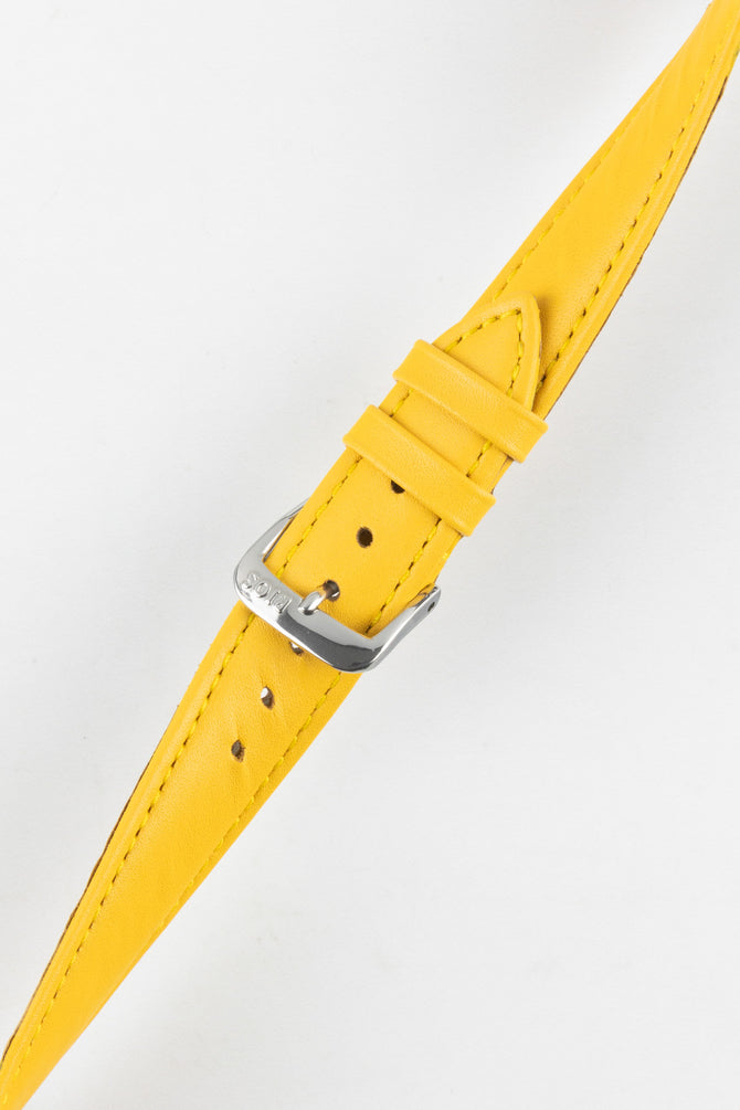 RIOS1931 TOSCANA Square-Padded Calfskin Leather Watch Strap in YELLOW