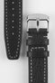 RIOS1931 TYPHOON Genuine Buffalo Leather Watch Strap in Black