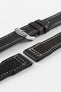 RIOS1931 TYPHOON Genuine Buffalo Leather Watch Strap in Black