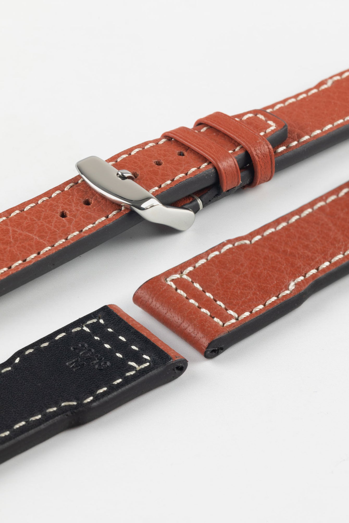 RIOS1931 TYPHOON Genuine Buffalo Leather Watch Strap in Cognac