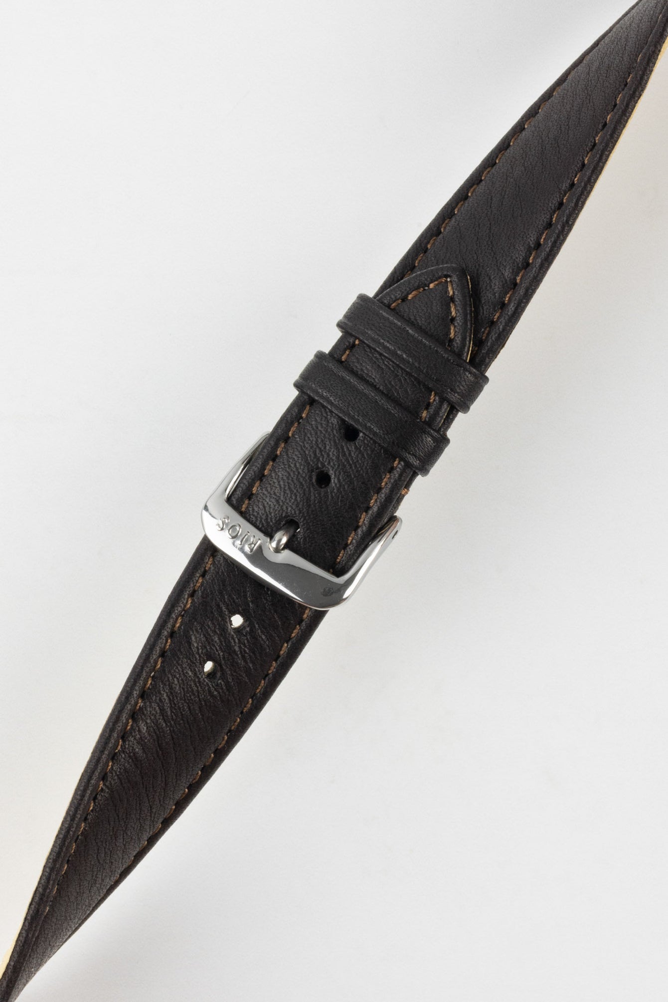 Mocha brown Waging watch strap curved and twisted by RIOS1931