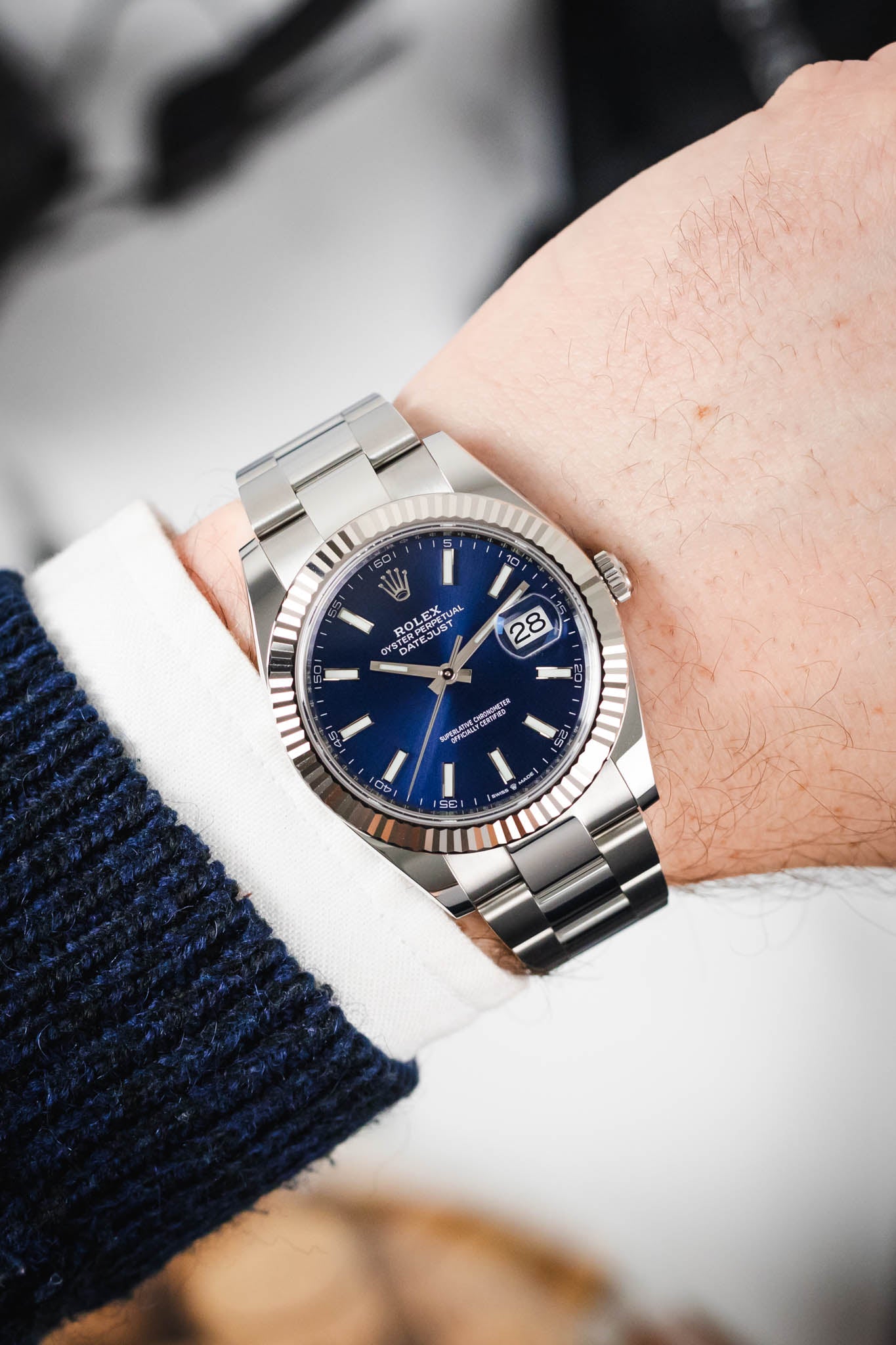 Blue face outlet datejust