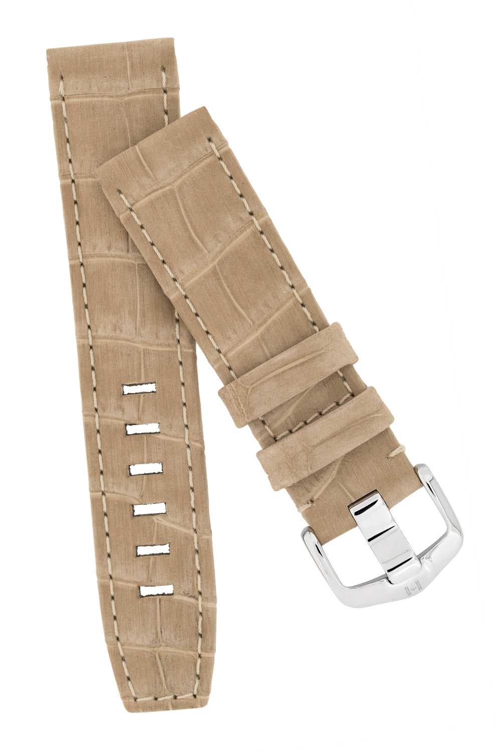 Hirsch Tritone | Beige & White Chunky Leather Watch Straps |HS