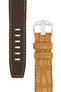 Hirsch Tritone | Gold Brown Nubuck Leather Watch Strap | HS