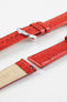 Hirsch CROCOGRAIN Crocodile Embossed Leather Watch Strap in RED