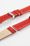 Hirsch CROCOGRAIN Crocodile Embossed Leather Watch Strap in RED