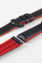 Hirsch AYRTON Carbon Embossed Performance Watch Strap in BLACK / RED