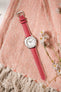 pink leather watch band 