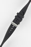 VANGUARD Curved-End Integrated Rubber Watch Strap for Omega Seamaster / Railmaster in BLACK