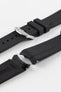 VANGUARD Curved-End Integrated Rubber Watch Strap for Rolex in BLACK