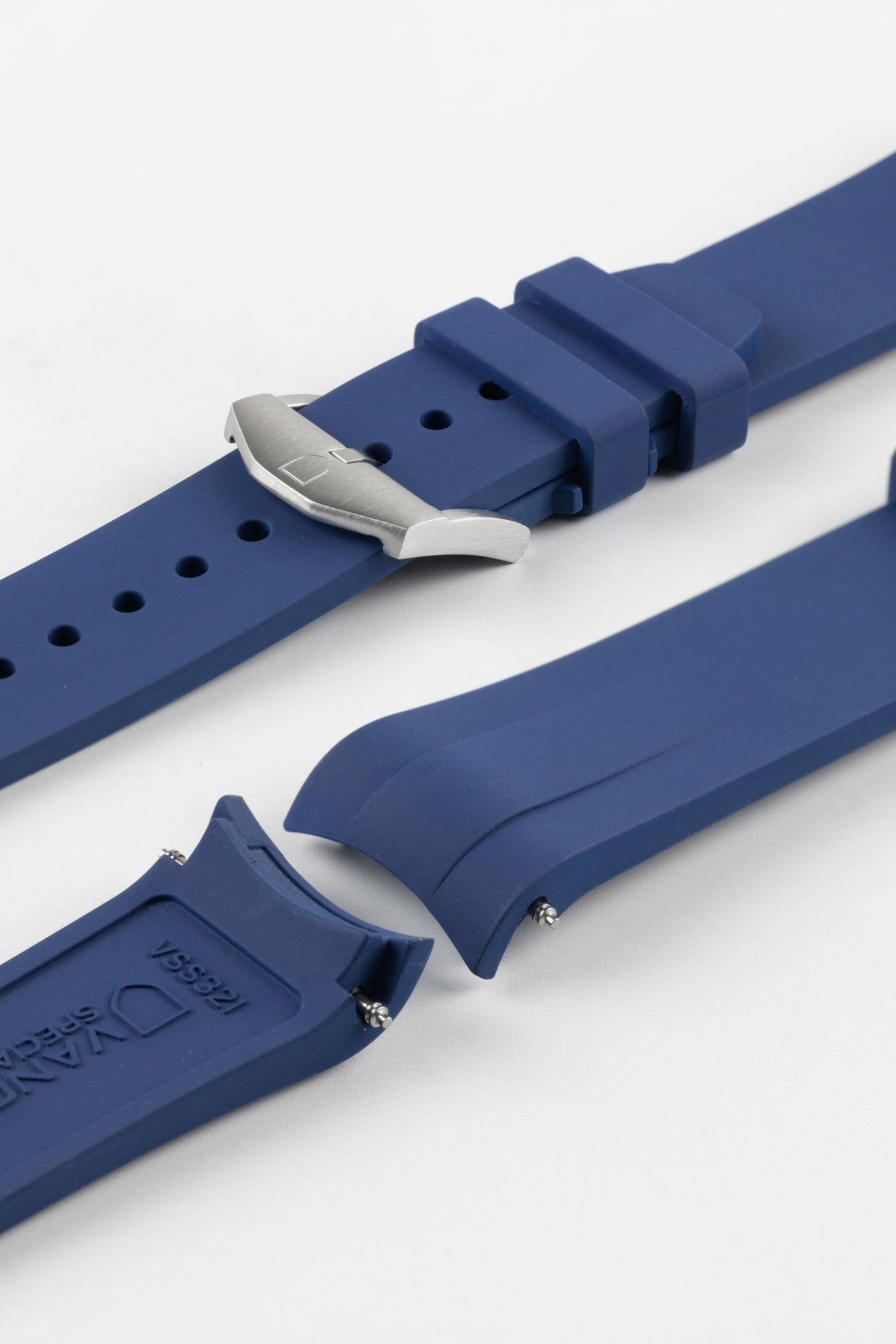 VANGUARD Integrated Rubber Watch Strap for Omega Speedmaster/ Moonswatch in BLUE