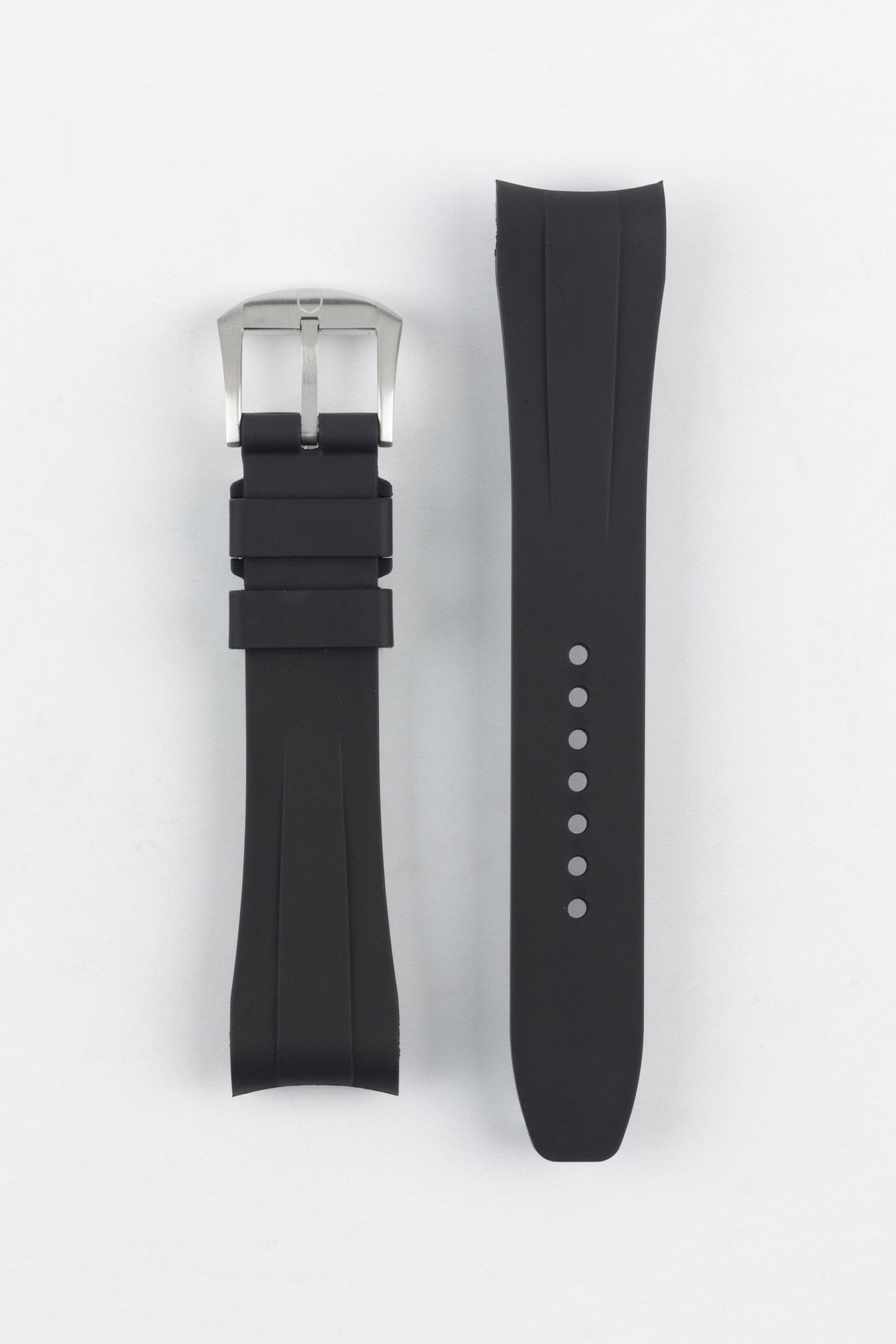 VANGUARD Integrated Rubber Watch Strap for Tudor Black Bay 54 in BLACK