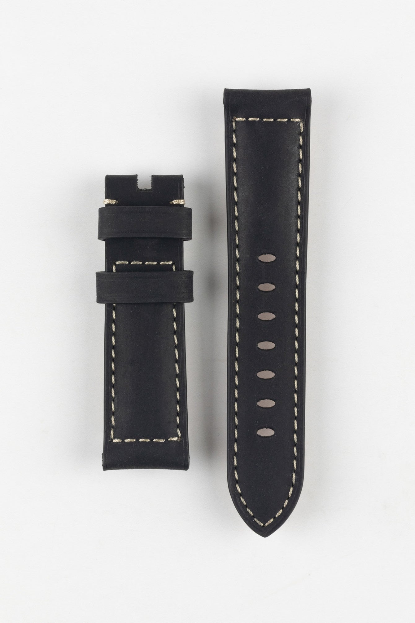 Padded Crazy Horse Watch Strap in BLACK