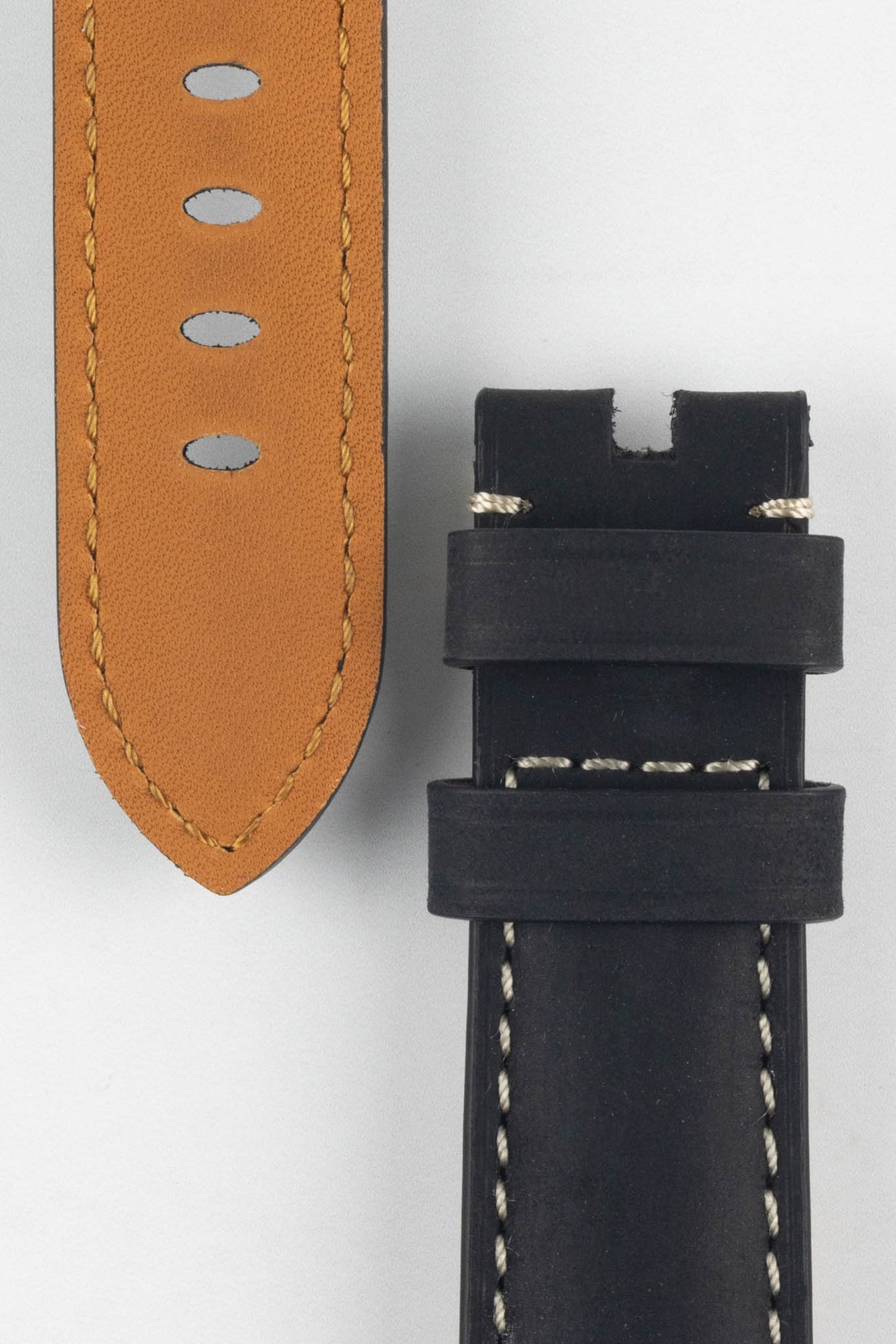 Padded Crazy Horse Watch Strap in BLACK