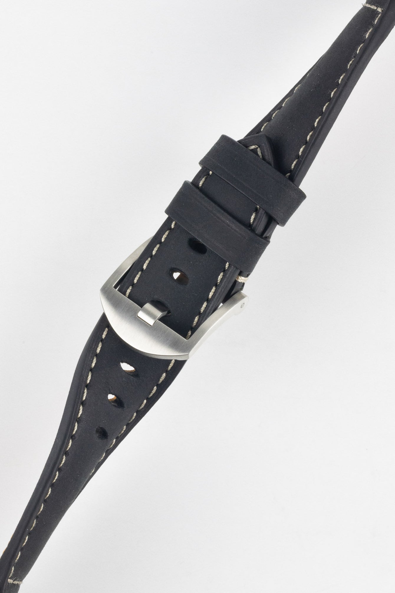 Padded Crazy Horse Watch Strap in BLACK