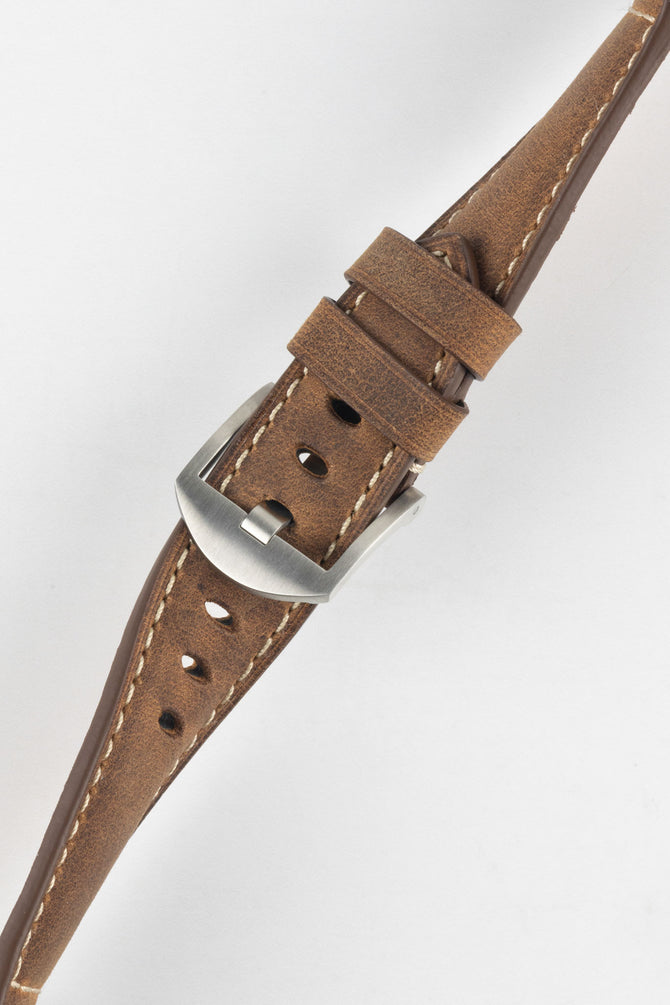 Padded Crazy Horse Watch Strap in BROWN