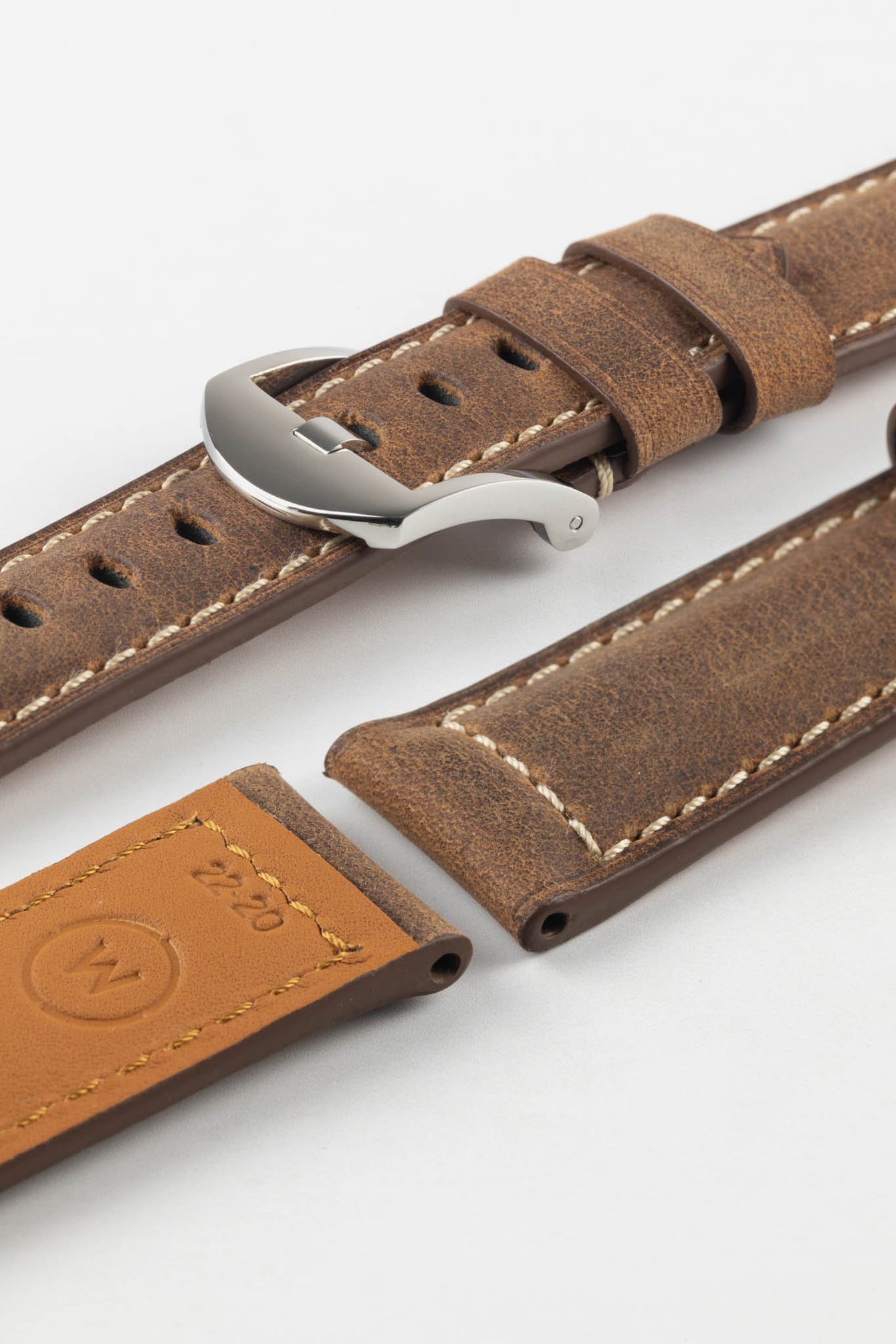 Padded Crazy Horse Watch Strap in BROWN