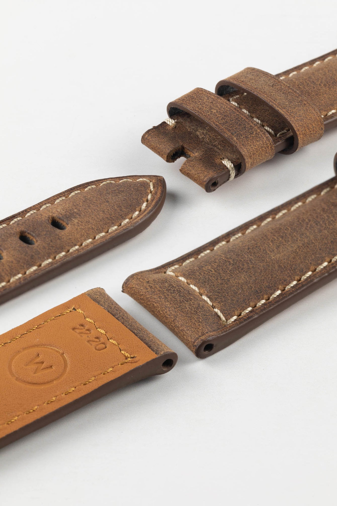 Padded Crazy Horse Watch Strap in BROWN