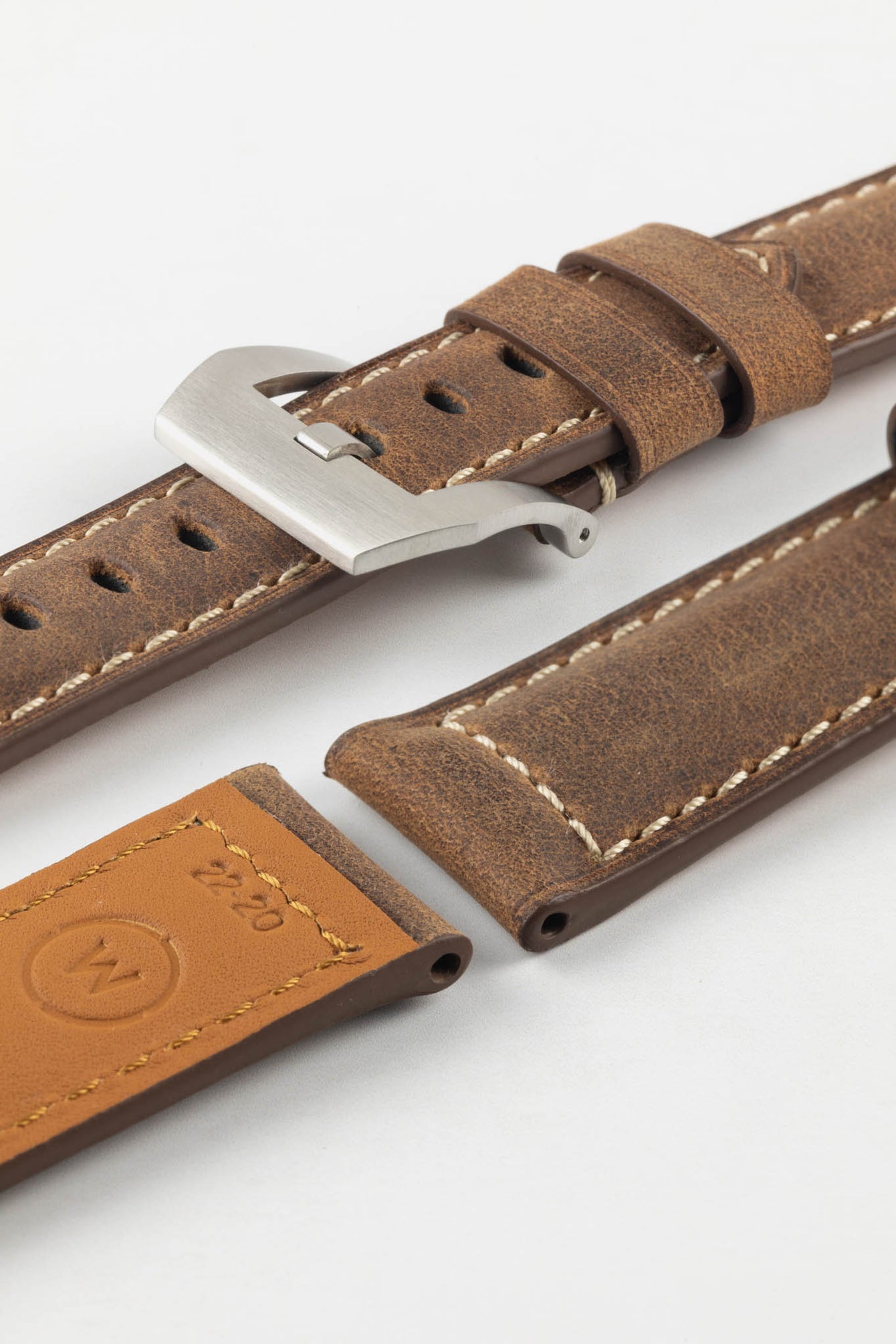 Padded Crazy Horse Watch Strap in BROWN