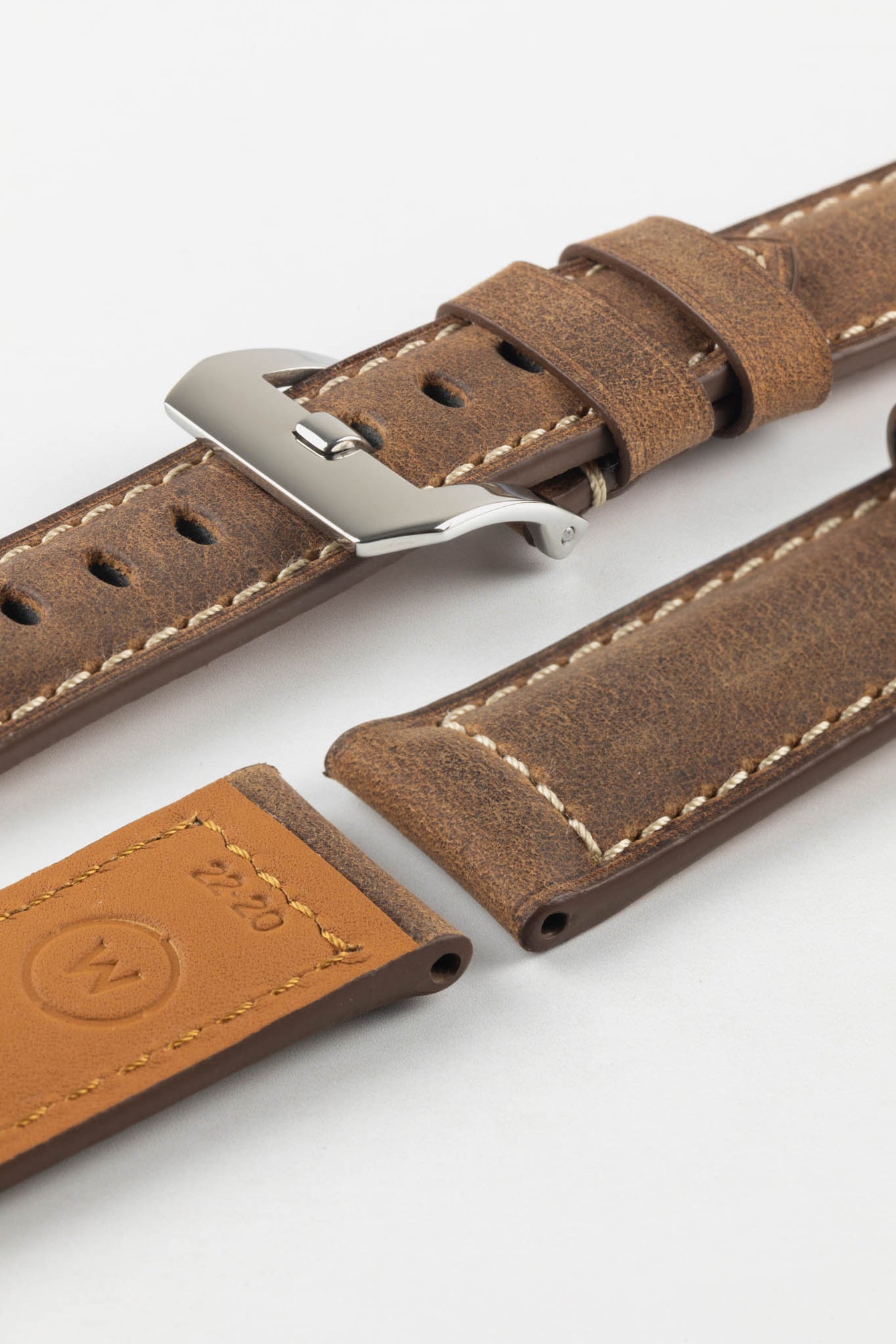 Padded Crazy Horse Watch Strap in BROWN