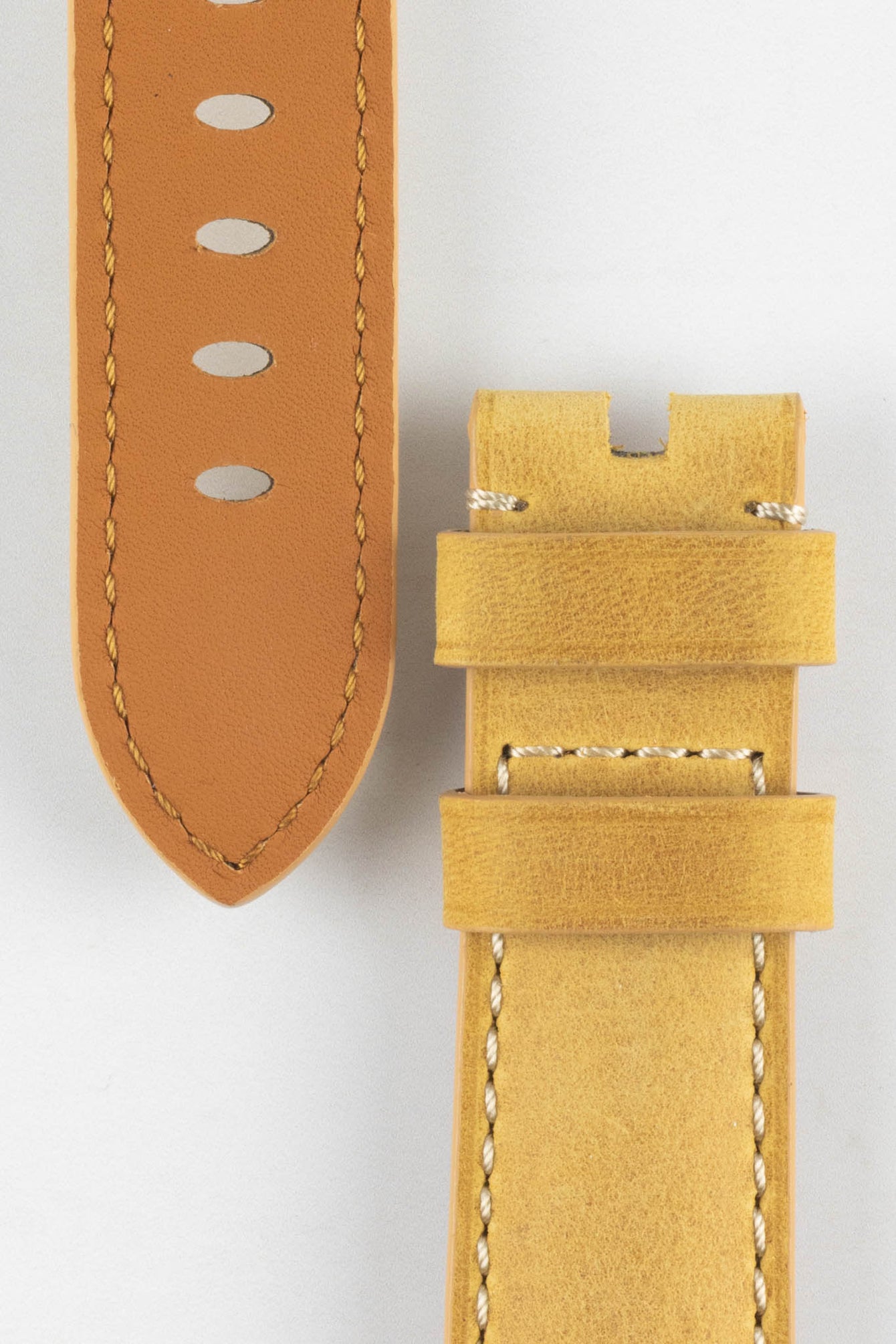 Padded Crazy Horse Watch Strap in TAN