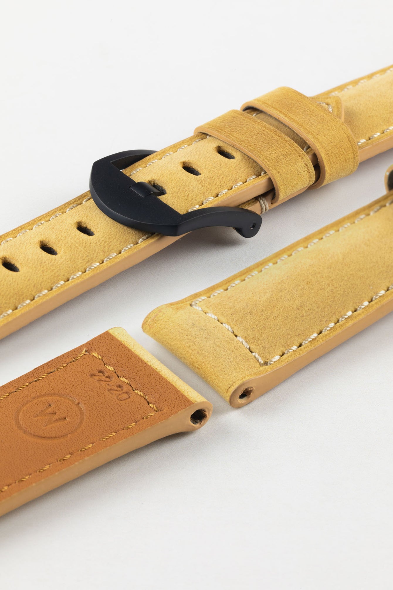 Padded Crazy Horse Watch Strap in TAN