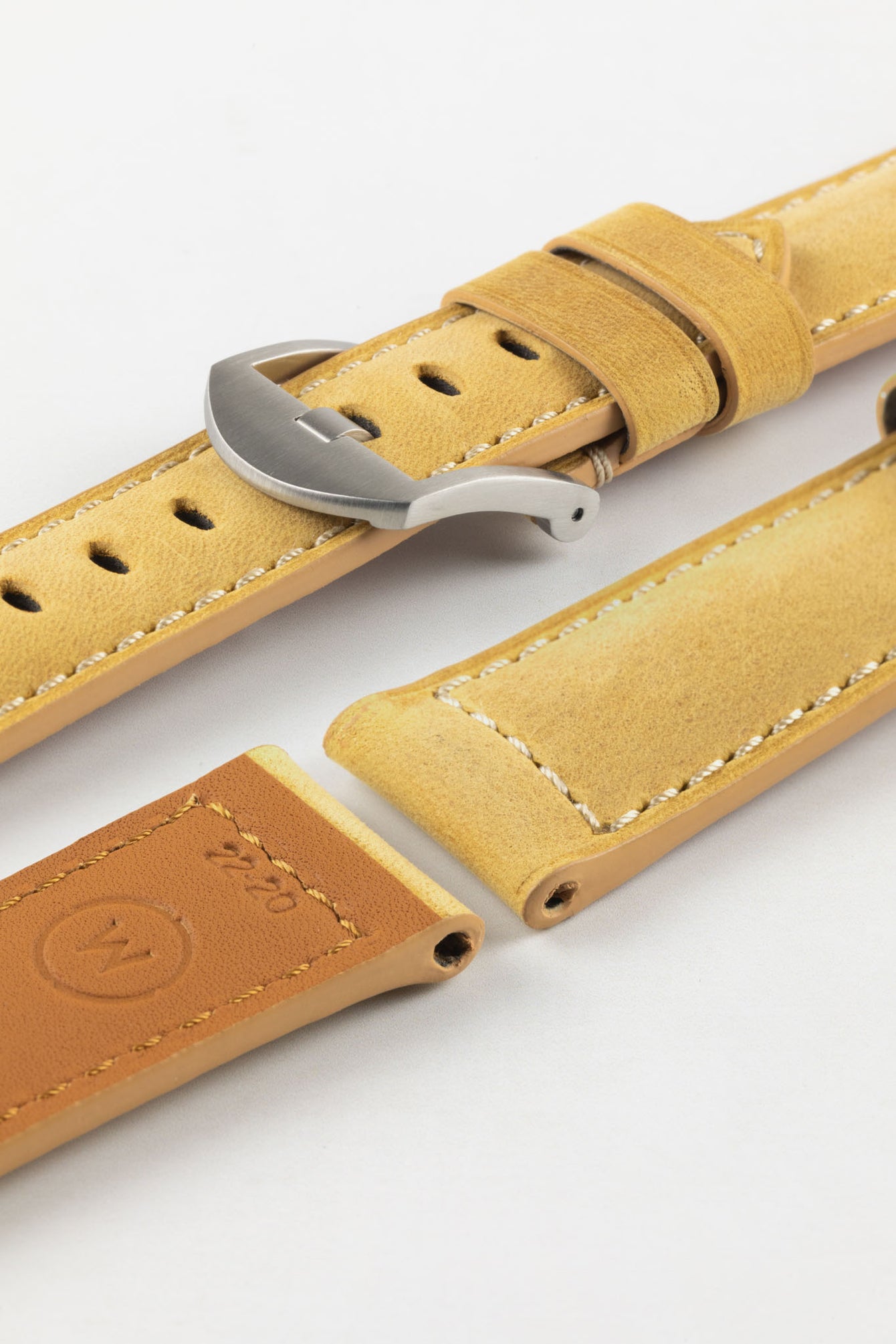 Padded Crazy Horse Watch Strap in TAN