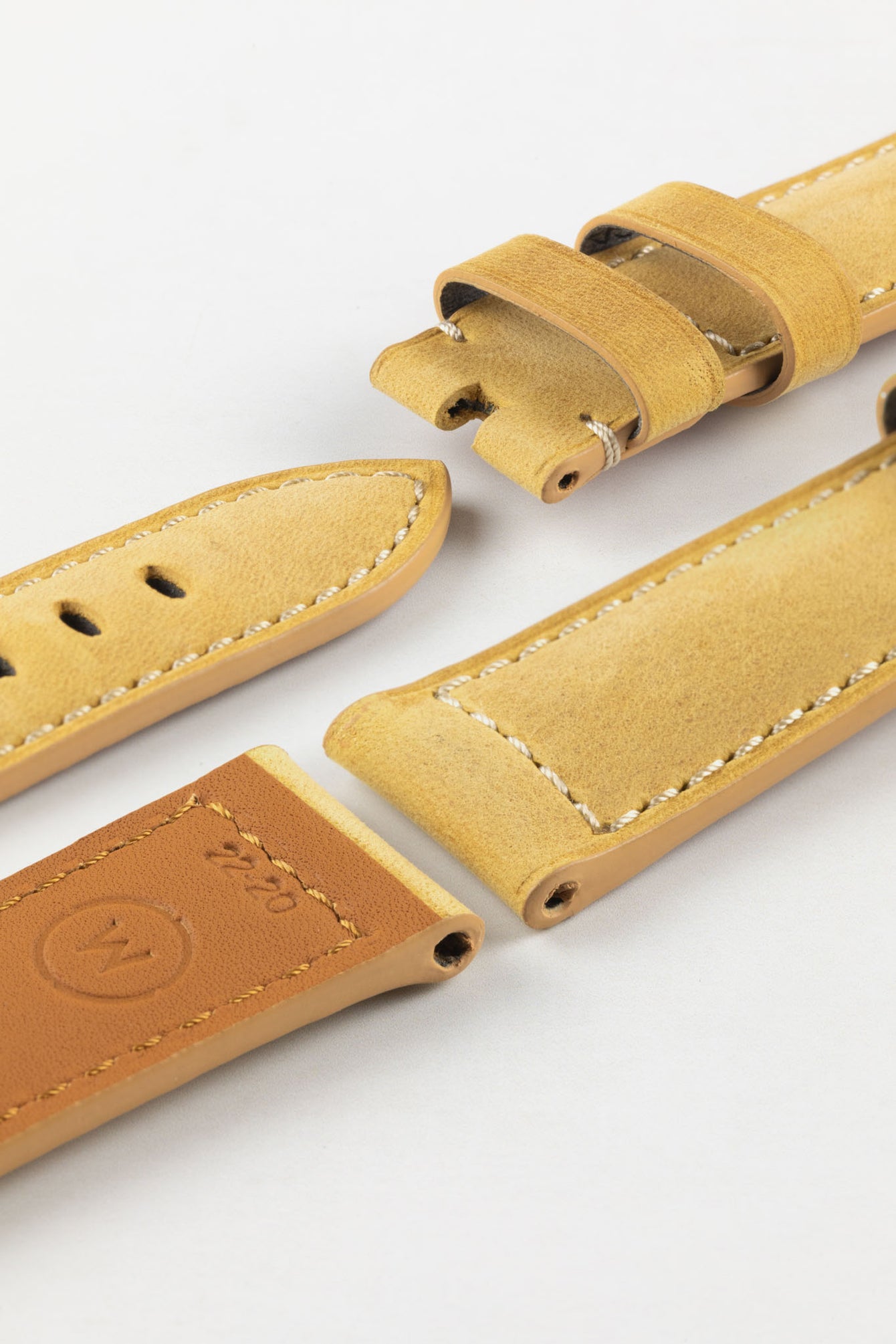 Padded Crazy Horse Watch Strap in TAN