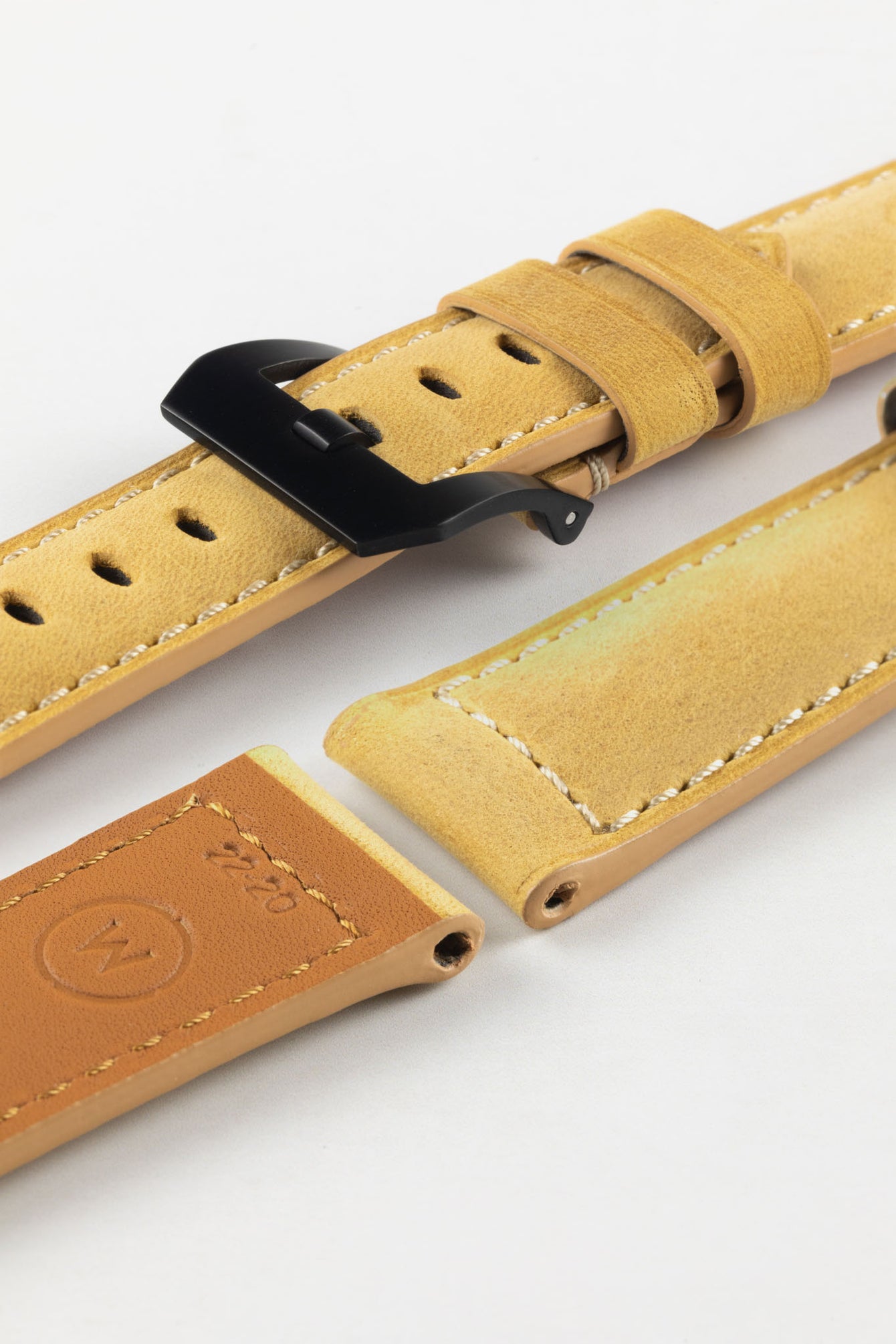 Padded Crazy Horse Watch Strap in TAN