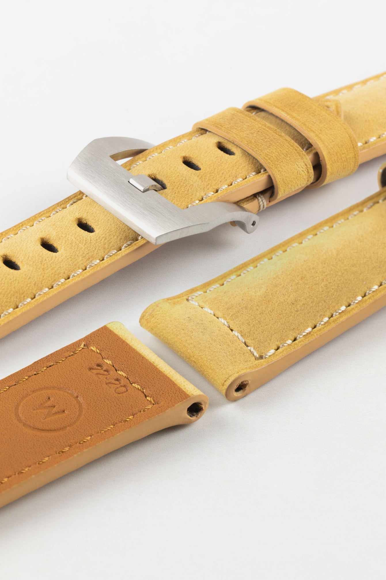 Padded Crazy Horse Watch Strap in TAN