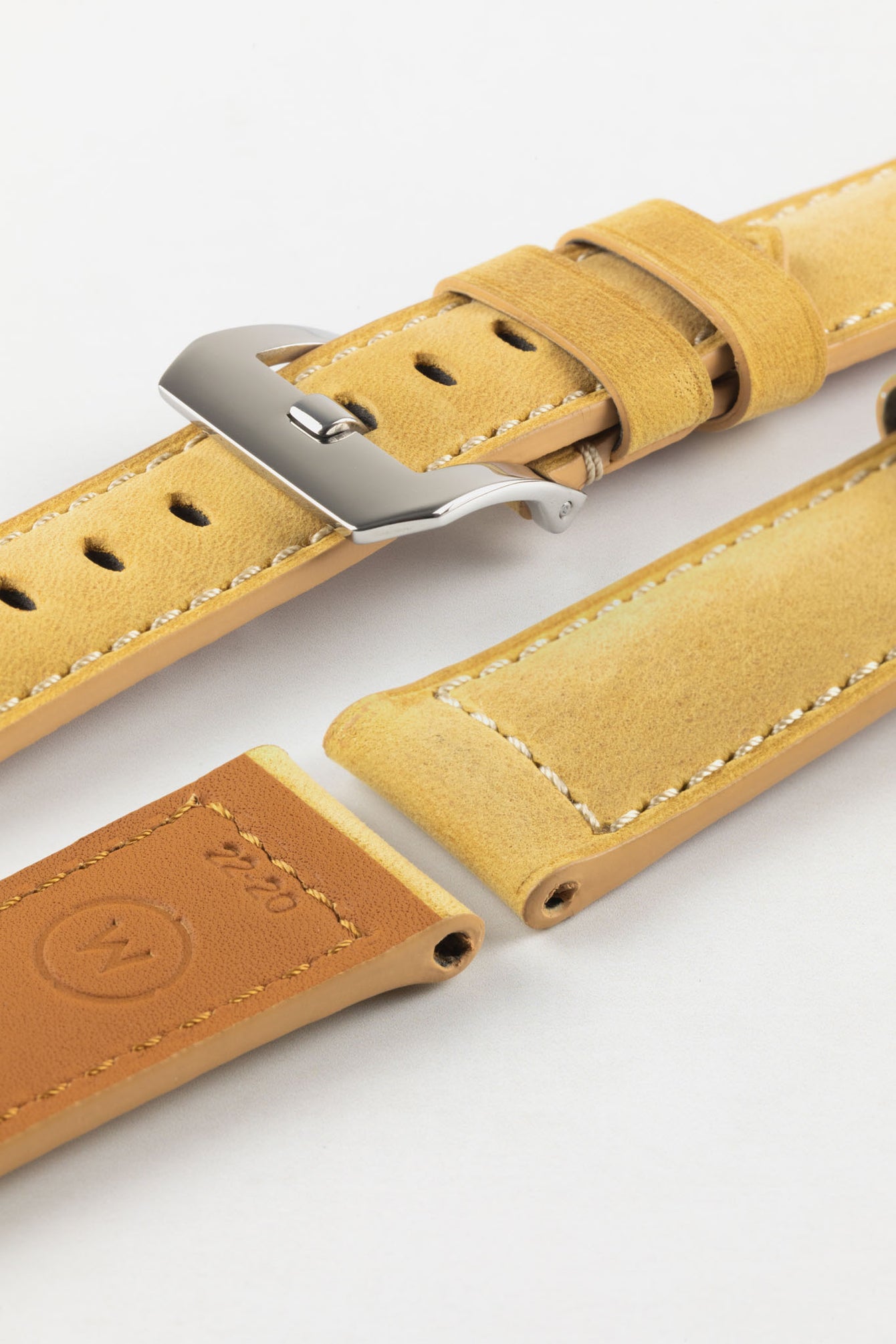 Padded Crazy Horse Watch Strap in TAN