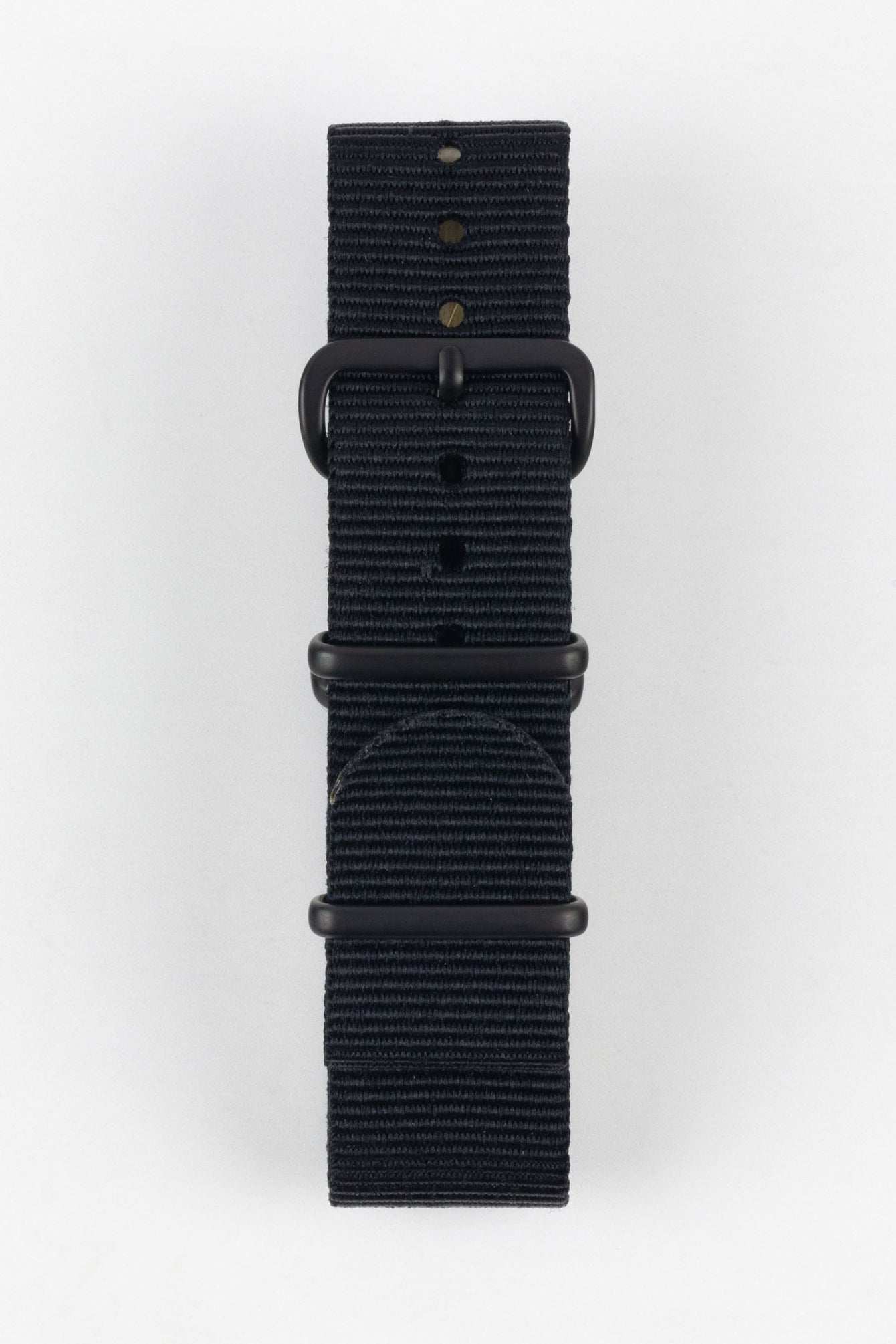 Nylon Watch Strap in BLACK with PVD Buckle and Keepers