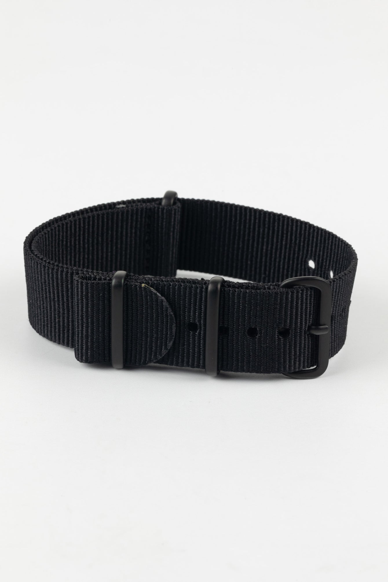 Nylon Watch Strap in BLACK with PVD Buckle and Keepers