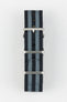 Nylon Watch Strap in BLACK / GREY Stripes with Brushed Buckle & Keepers