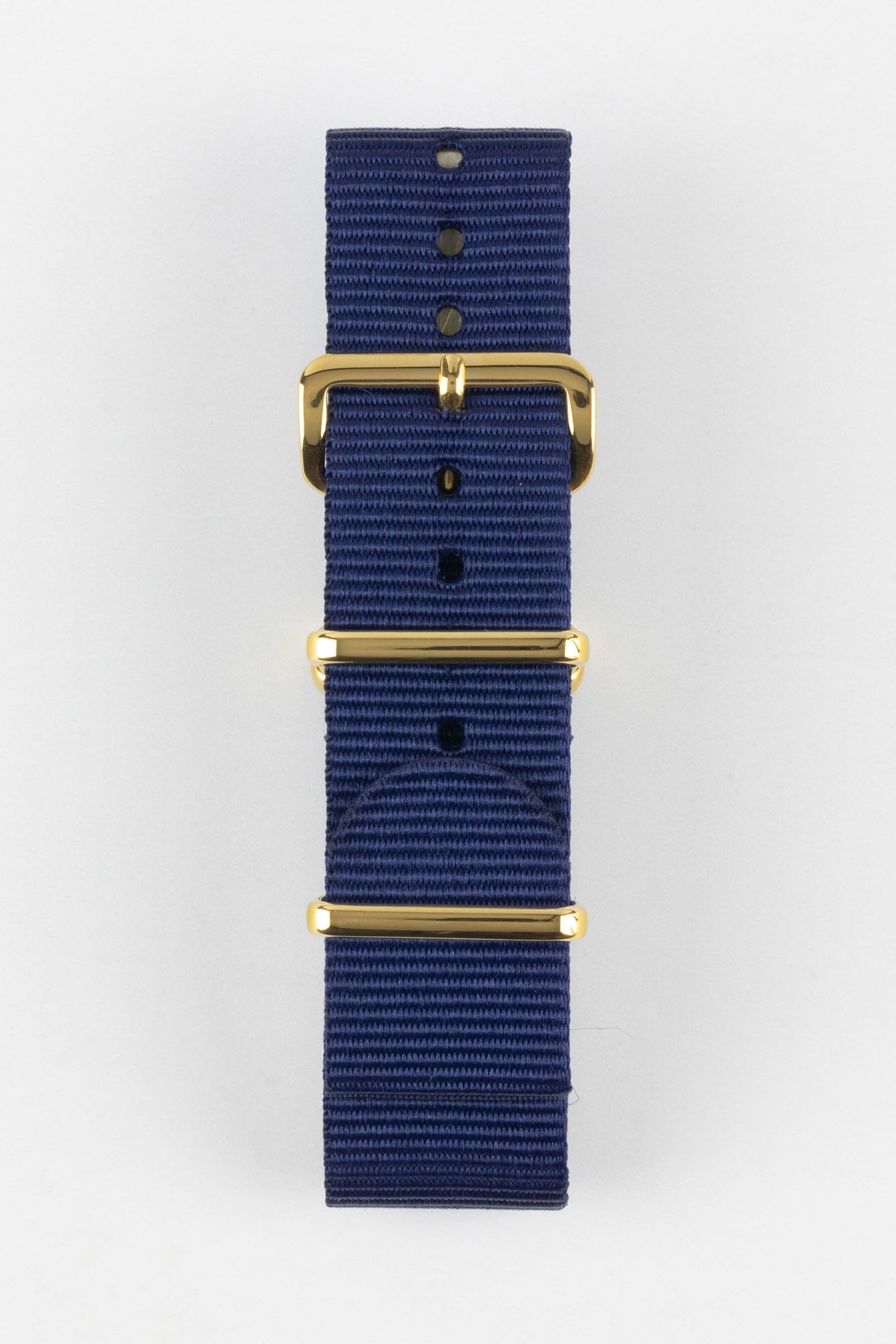 Nylon Watch Strap in BLUE with Gold Buckle and Keepers